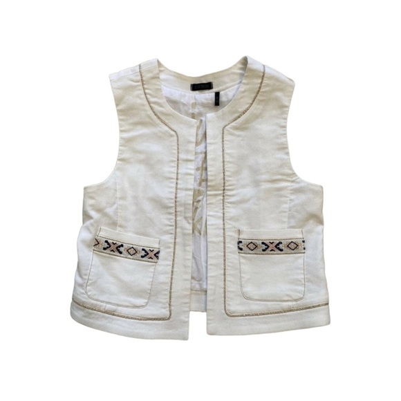 IKKS Vest Gold Trim Aztec Boho Formal Wedding Gender Neutral - Picture 1 of 7